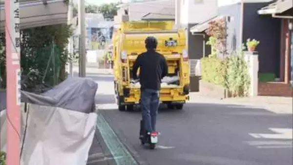 全国初！電動キックボードで「走らないごみ収集」実証実験　高齢化や人手不足に悩む作業員の負担軽減　相模原市