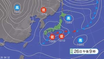 元台風30号の進路予想は　今夜にかけて四国の南へ進む見込み　前線の活動が活発　関東南部を中心に1時間に30ミリ以上の激しい雨が降る所も