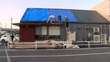 「突風被害で気象台が現地調査　うどん店のトタン屋根が飛ばされ一部電線に…当時激しい雨や強風　岡山・倉敷市」の画像1