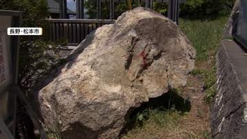 猛スピードで転がる巨大岩　家の車庫に直撃　落石の原因不明で土のう積み上げ対策　住民から不安の声　長野