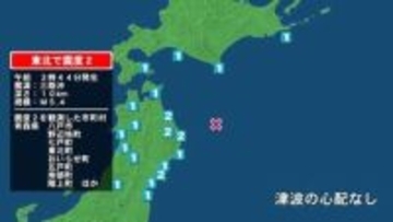 青森県で最大震度2の地震　青森県・八戸市、野辺地町、七戸町、東北町、おいらせ町、五戸町、青森南部町、階上町