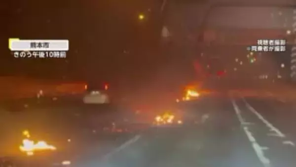 「燃えながら走っている」焼き芋トラックが荷台炎上のまま消防署へ　運転手「消火してもらうために消防署に…」　熊本市