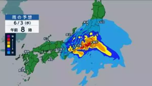関東の通勤・通学時間に大雨ピークか　台風6号　四国に最接近