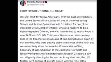 イランに撃墜され行方不明だった米軍F-15E戦闘機の乗員を救出　トランプ大統領「負傷しているがすぐに回復するだろう」