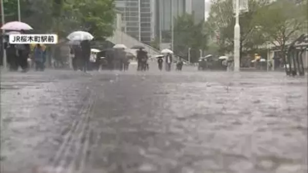 都心で今年一の大雨　朝から大荒れヒエヒエで屋内スポットにぎわう　神奈川で土砂崩れ　歩道通行止めに