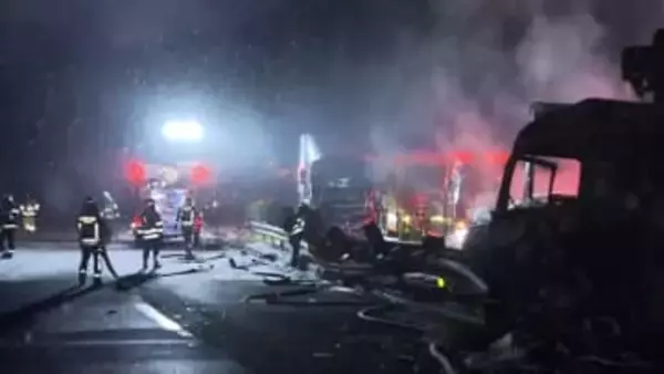 関越道で多重事故…少なくとも21人けが　トラックなど10台以上　車両火災で消火活動続く