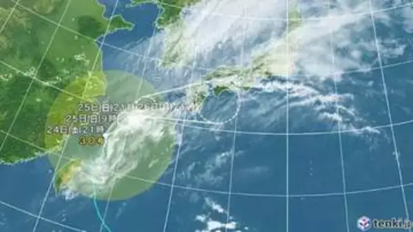 【台風情報】ダブル台風の進路予想　台風30号は25日午後9時には九州の西に達する見込み　台風31号は29日午後9時には非常に強い勢力で南鳥島近海に達する見込み