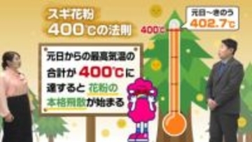 花粉症対策は「今でしょ！」“スギ花粉400℃の法則”を気象予報士が解説　元日からの最高気温の合計が400℃に達すると要注意！