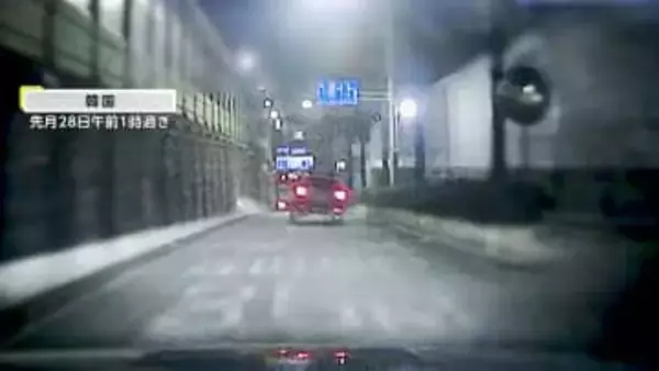 時速100km超“暴走車”とカーチェイス　パトカー3台が破損　「警察追いかけてきて怖くなり…」飲酒運転か　韓国
