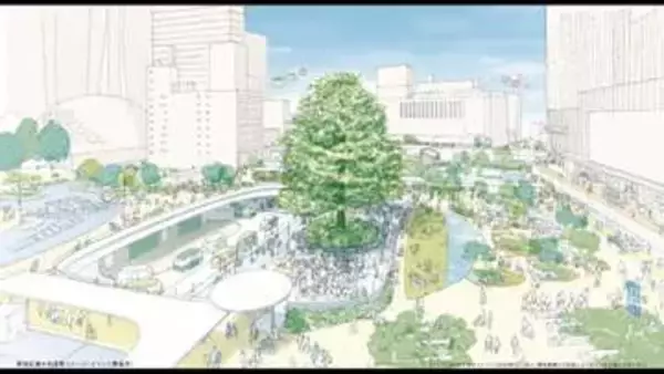 新宿駅西口の駅前広場に高さ30メートルのシンボルツリー　完成予想図を都が公表