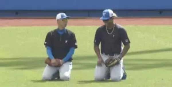 【ファイターズ】球場が沸いた！水谷瞬が打球を後逸し森本コーチと正座！新庄監督も期待の大砲！有薗直輝が1軍合流