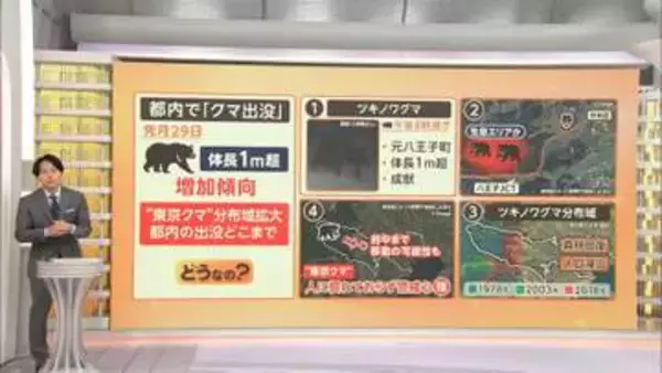 “東京クマ”の活動拡大　将来「府中市」まで移動可能？　多摩川下って街中心部に　近くの森林に推定120～378頭生息か