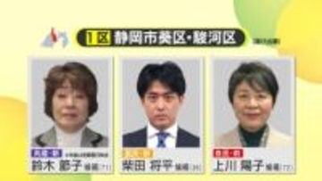 【衆院選】静岡1区　自民党・上川陽子 候補が独走状態　外相や法相を歴任　国民民主党・柴田将平 候補と共産党・鈴木節子 候補は厳しい戦い　中盤情勢