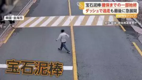 宝石泥棒が逃走、拘束までの一部始終　ネックレス試着のままダッシュ　最後に男性立ちはだかり確保　韓国