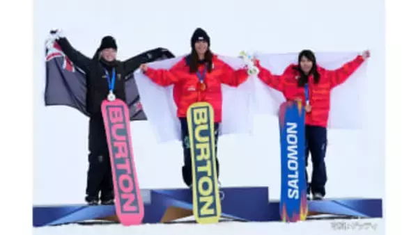 スノーボード女子スロープスタイルで深田茉莉（19）が金メダル、村瀬心椛（21）が銅メダル【ミラノ・コルティナ五輪】