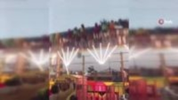 遊園地で乗客乗せた“巨大回転ブランコ”落下の瞬間　乗客避難中に再び崩れ1人死亡12人負傷　インド