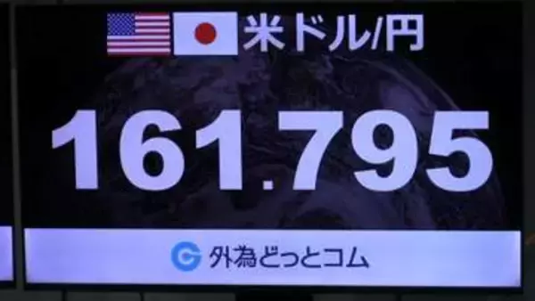 円安加速　一時1ドル161円台後半に　市場関係者は為替介入に警戒感　日経平均株価は取引時間中の最高値更新