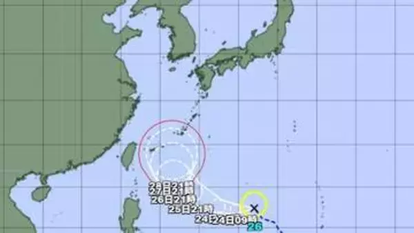 【台風情報】台風26号が発生　進路予想は　26日頃から沖縄の南へ進み、進路を北よりに変えながら28日には強い勢力となる見込み