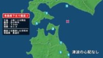 青森県で最大震度2の地震　青森県・東通村