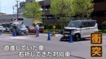 「よほどの衝撃」仙台市の交差点で直進車と右折車が衝突　1台横転、運転女性は軽傷