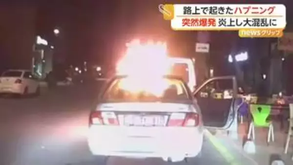 エンジンかけた直後に車が突然爆発、炎上で大混乱　道路で七面鳥がバトル　トルコの路上ハプニング