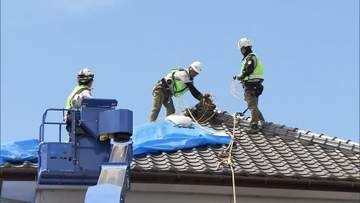 台風13号の強風域に　被災地が台風の備えにも追われる