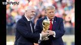 「トランプ大統領がFIFA会長とスペイン代表に優勝トロフィー授与　「近すぎる関係」にブーイングも　FIFAワールドカップ2026」の画像1