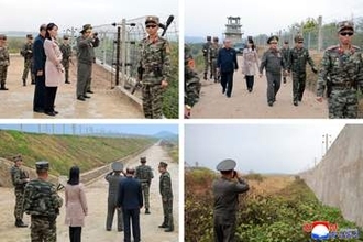 北朝鮮・金与正氏が南北軍事境界線を視察　現場の兵士らを激励