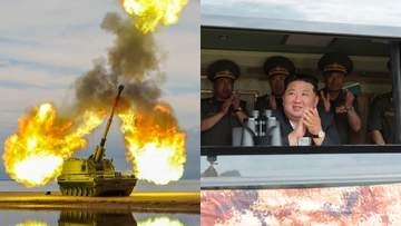 北朝鮮・金正恩総書記が韓国側を射程に収める新型ロケット砲などの試験発射を視察 「敵を常時、不安と恐怖に」