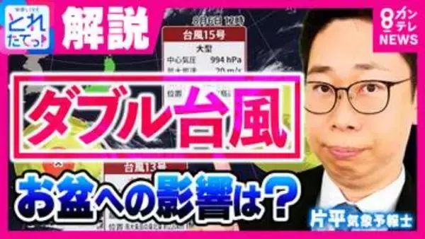 【ダブル台風】「古い家が風で押しつぶされてもおかしくない」　“ダブル台風”接近でお盆休みに影響か　北日本・東日本は注意を　沖縄は7～8日「最大瞬間風速55メートル」予想　台風13号・台風15号