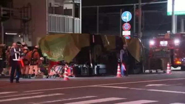 【速報】現場へ向かう消防車が横転　矢口消防署の男性隊員4人乗車もけがなし　東京・大田区