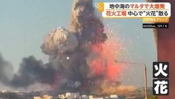 花火工場が爆発…大量の煙と火花が上空へ　周辺建物や家畜に被害　工場内は当時無人で原因不明　マルタ共和国