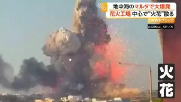 花火工場が爆発…大量の煙と火花が上空へ　周辺建物や家畜に被害　工場内は当時無人で原因不明　マルタ共和国