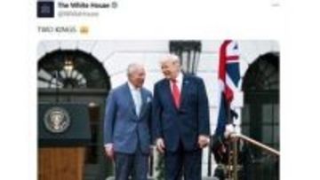 ホワイトハウス投稿「TWO KINGS」が物議　トランプ大統領がチャールズ国王出迎えた際の写真　「1人の国王と1人の道化師だ」