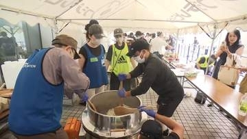 「お台場BOSAI DAY」開催　中学生が参加し救助体験 　近隣企業が協力し炊き出し訓練　片山財務大臣も視察