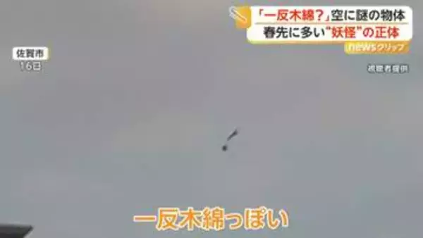 まるで妖怪「一反木綿」　空を舞う物体の“正体”は飛ばされた農業用ビニールか　電線に絡まれば停電の恐れも　佐賀市