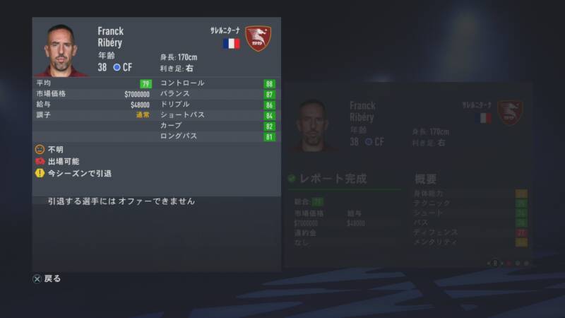 FIFA22キャリアモードで最初から「引退」と表示されやすい選手まとめ