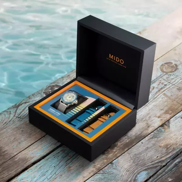 「スイスの腕時計ブランド「MIDO」1961年製のオーシャンスター スキンダイバー復刻モデルは世界限定1961本のマニア垂涎セット」の画像