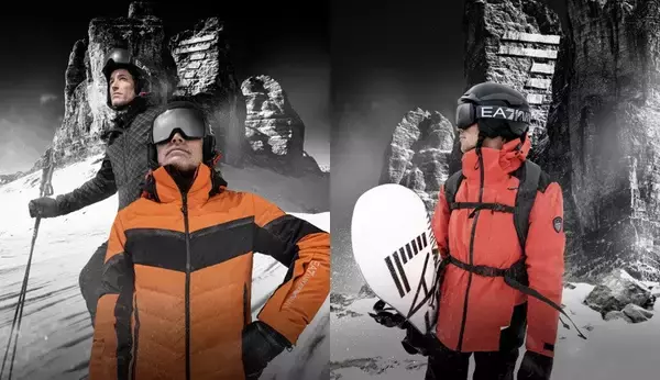 アルマーニからリサイクル素材を使用したスキーウエアコレクションが初登場