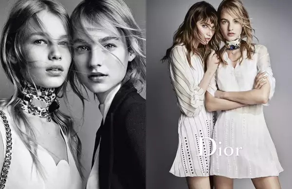 「巨匠パトリック・デマルシェリエが描くブラック＆ホワイトのディオール2016春夏広告」の画像