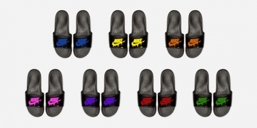 NIKEのベナッシをベースにカスタマイズ。ビビットなソリッドカラーロゴの新色が登場