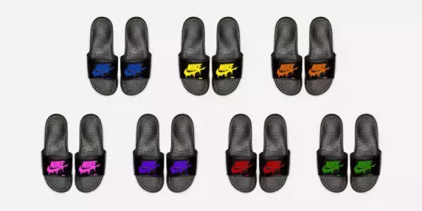 NIKEのベナッシをベースにカスタマイズ。ビビットなソリッドカラーロゴの新色が登場