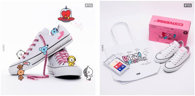 LINE FRIENDSのBT21とコンバースがコラボ! ウェアラブルステッカーで自分好みにカスタマイズ