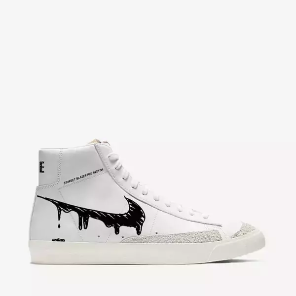 「スチュリートから大人気のBLAZER MID 77 VINTAGE をスケッチしたような新たなカスタムスニーカーが登場」の画像