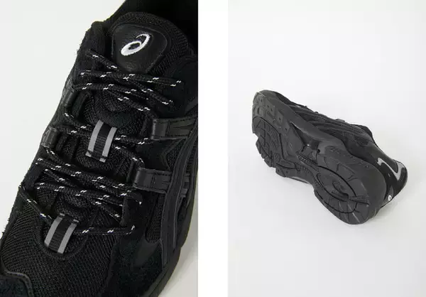 「マウジー× アシックスのコラボスニーカーがスタイリングに取り入れやすいBLACKカラーで誕生」の画像