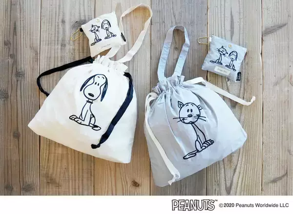 「スヌーピー&ファーロンの刺繍がかわいい、エコバッグとしても使えるパッカブルトートが新登場」の画像