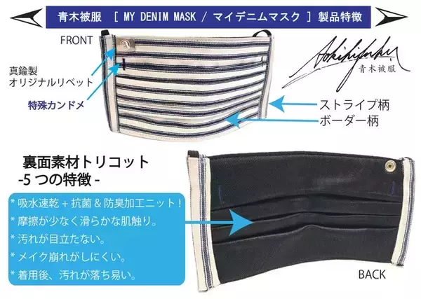 「岡山の老舗デニムファクトリーが本気で作ったジーニストのためのヒッコリーデニム素材のマスクが登場」の画像