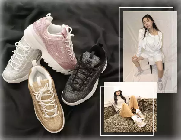 グリッター素材で覆ったラグジュアリー感満載なデザイン。フィラから限定シューズ「FILA DISRUPTOR II」発売