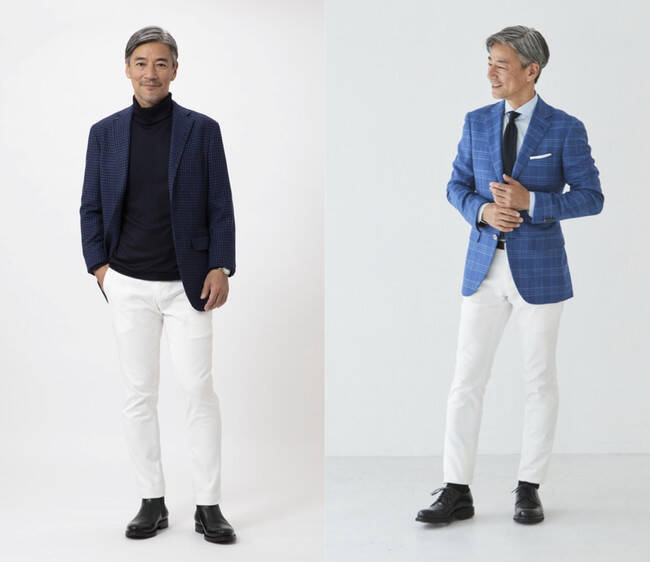 オーダースーツの銀座サカエヤが、超撥水・防汚加工を施した仮縫付フルオーダーホワイトジーンズの受注開始