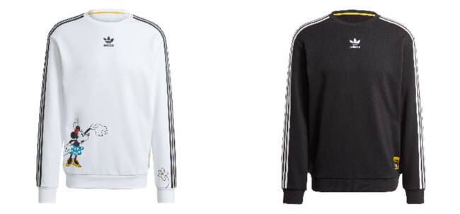 ミッキーとミニーが足元で踊る。アディダス オリジナルスとディズニーとの新作コラボコレクション